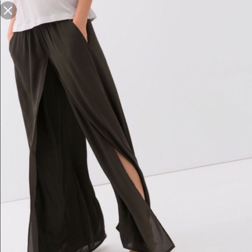Palazzo flowy green pants